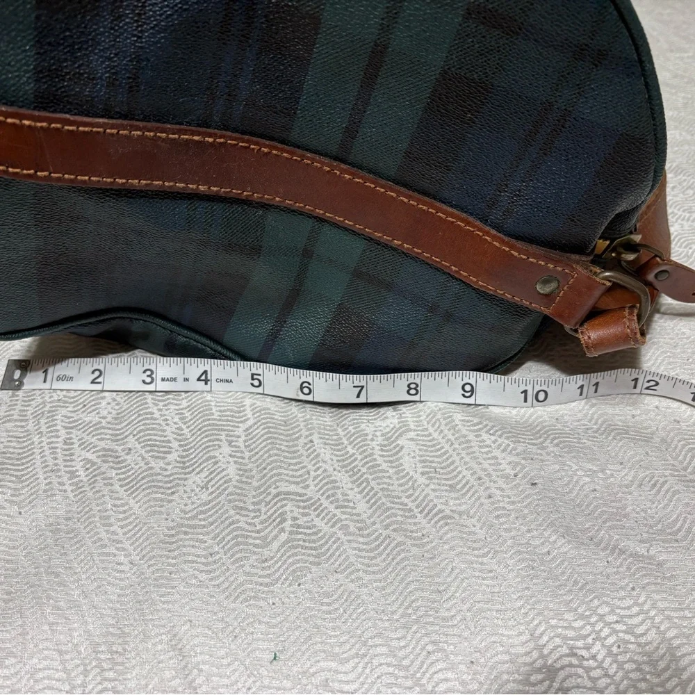 Vintage Ralph Lauren Brown and Green Plaid Men's Bag